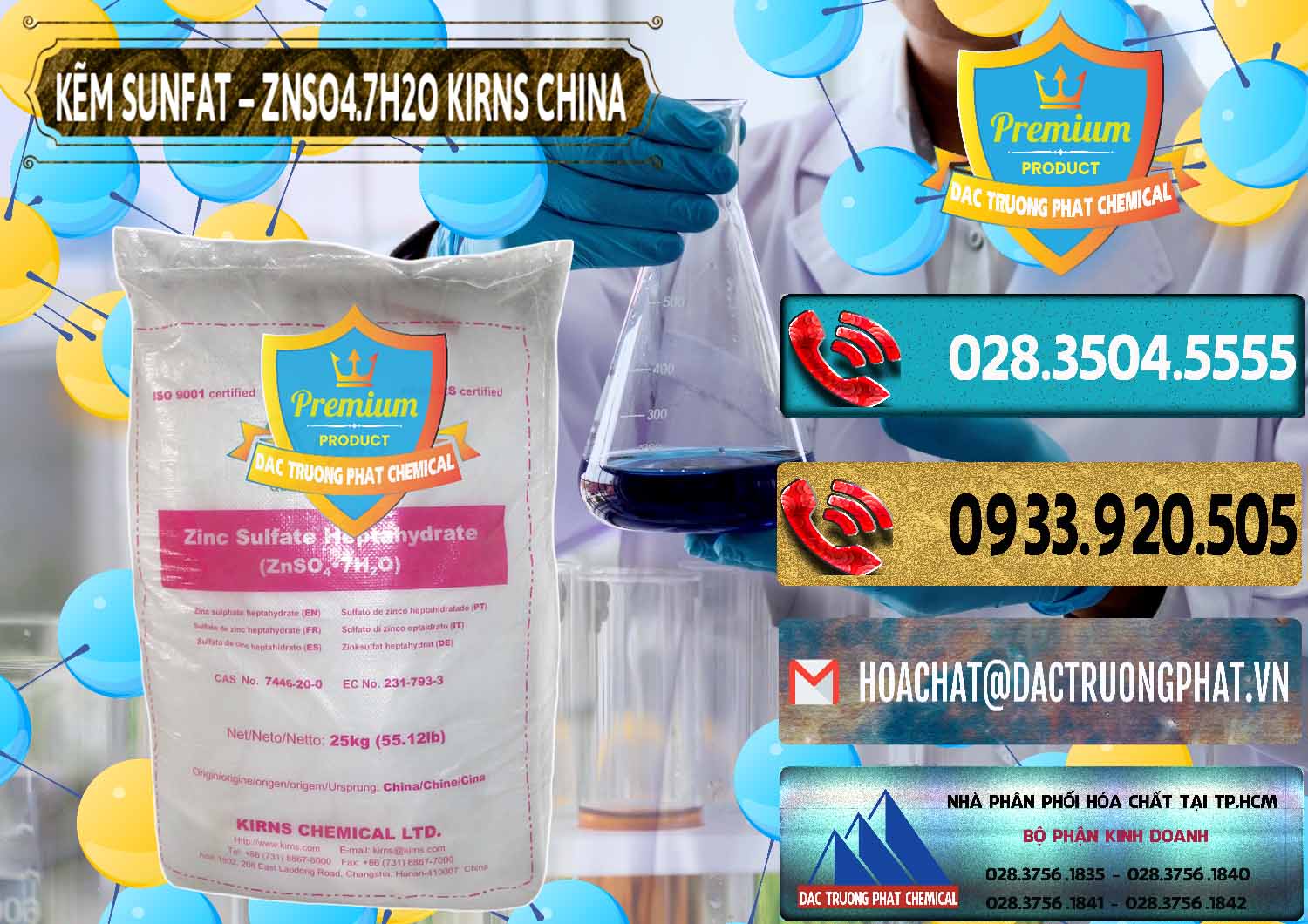 Chuyên kinh doanh & bán Kẽm Sunfat – ZNSO4.7H2O Kirns Trung Quốc China - 0089 - Nơi chuyên phân phối _ bán hóa chất tại TP.HCM - hoachatdetnhuom.com