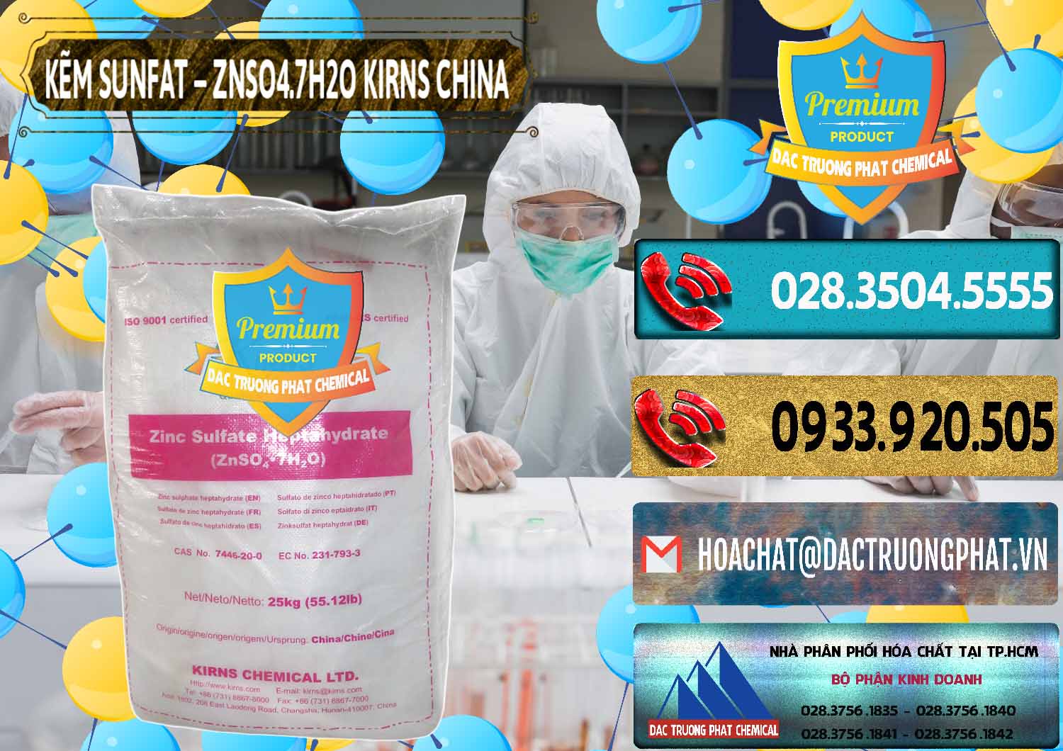 Đơn vị nhập khẩu & bán Kẽm Sunfat – ZNSO4.7H2O Kirns Trung Quốc China - 0089 - Nơi cung cấp - bán hóa chất tại TP.HCM - hoachatdetnhuom.com