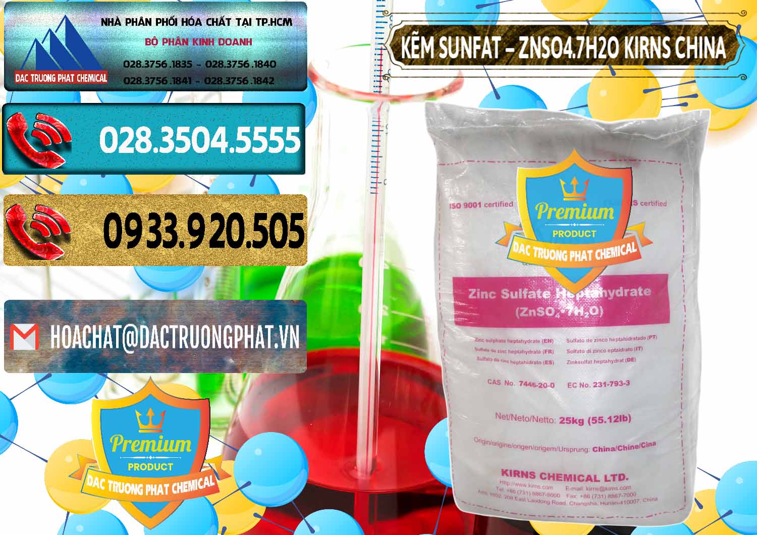Công ty cung cấp - bán Kẽm Sunfat – ZNSO4.7H2O Kirns Trung Quốc China - 0089 - Chuyên bán - phân phối hóa chất tại TP.HCM - hoachatdetnhuom.com