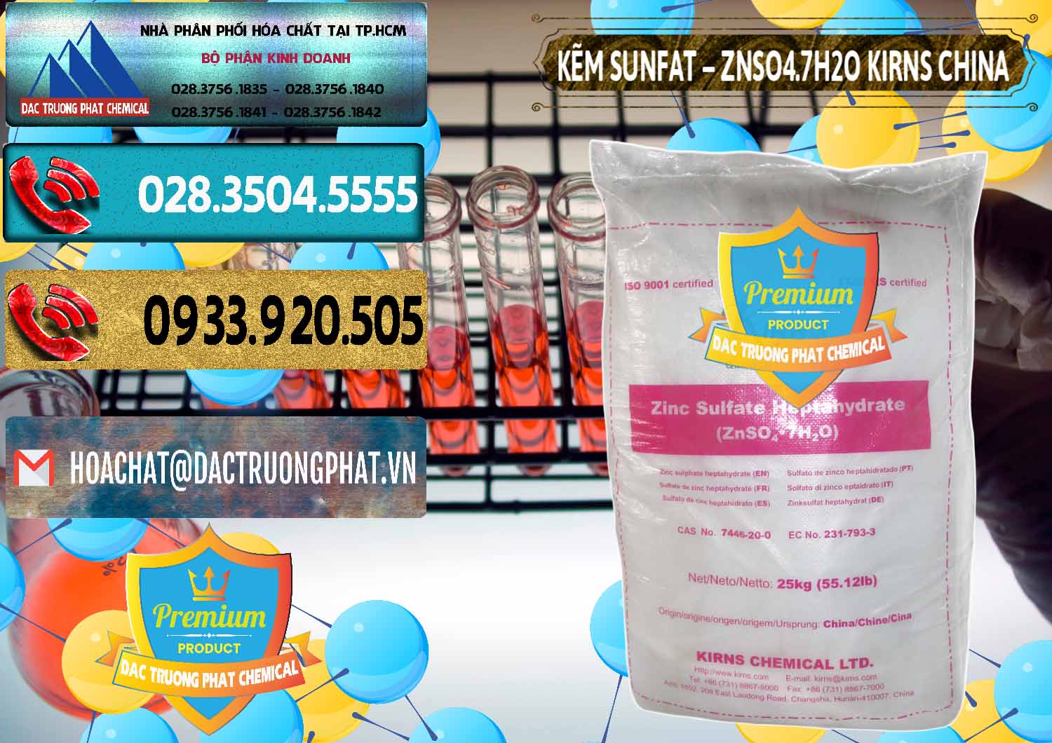 Nơi bán - cung cấp Kẽm Sunfat – ZNSO4.7H2O Kirns Trung Quốc China - 0089 - Cty nhập khẩu - phân phối hóa chất tại TP.HCM - hoachatdetnhuom.com