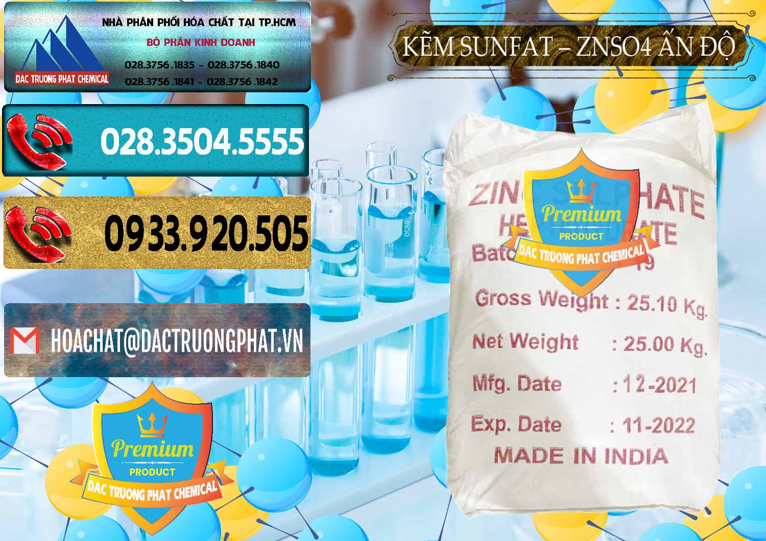 Nơi chuyên phân phối _ bán Kẽm Sunfat – ZNSO4.7H2O Ấn Độ India - 0417 - Cty cung ứng ( phân phối ) hóa chất tại TP.HCM - hoachatdetnhuom.com