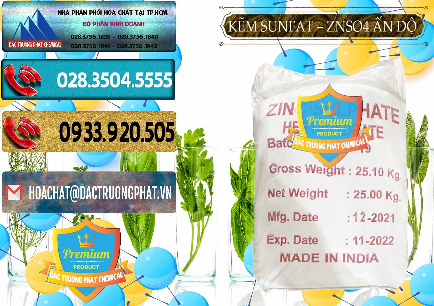 Nơi chuyên cung ứng _ bán Kẽm Sunfat – ZNSO4.7H2O Ấn Độ India - 0417 - Nơi chuyên kinh doanh và phân phối hóa chất tại TP.HCM - hoachatdetnhuom.com