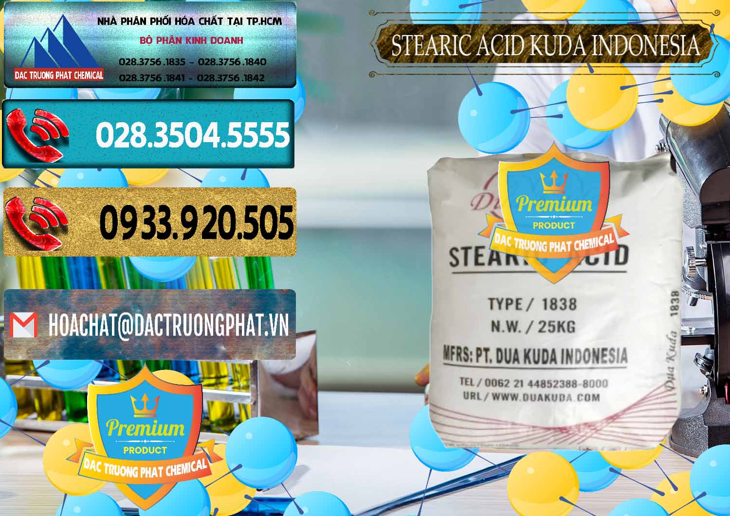 Chuyên bán ( phân phối ) Axit Stearic - Stearic Acid Dua Kuda Indonesia - 0388 - Cty cung cấp _ phân phối hóa chất tại TP.HCM - hoachatdetnhuom.com