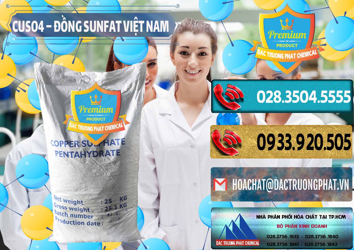Công ty chuyên phân phối - bán CuSO4 – Đồng Sunfat Dạng Bột Việt Nam - 0196 - Đơn vị chuyên kinh doanh và phân phối hóa chất tại TP.HCM - hoachatdetnhuom.com