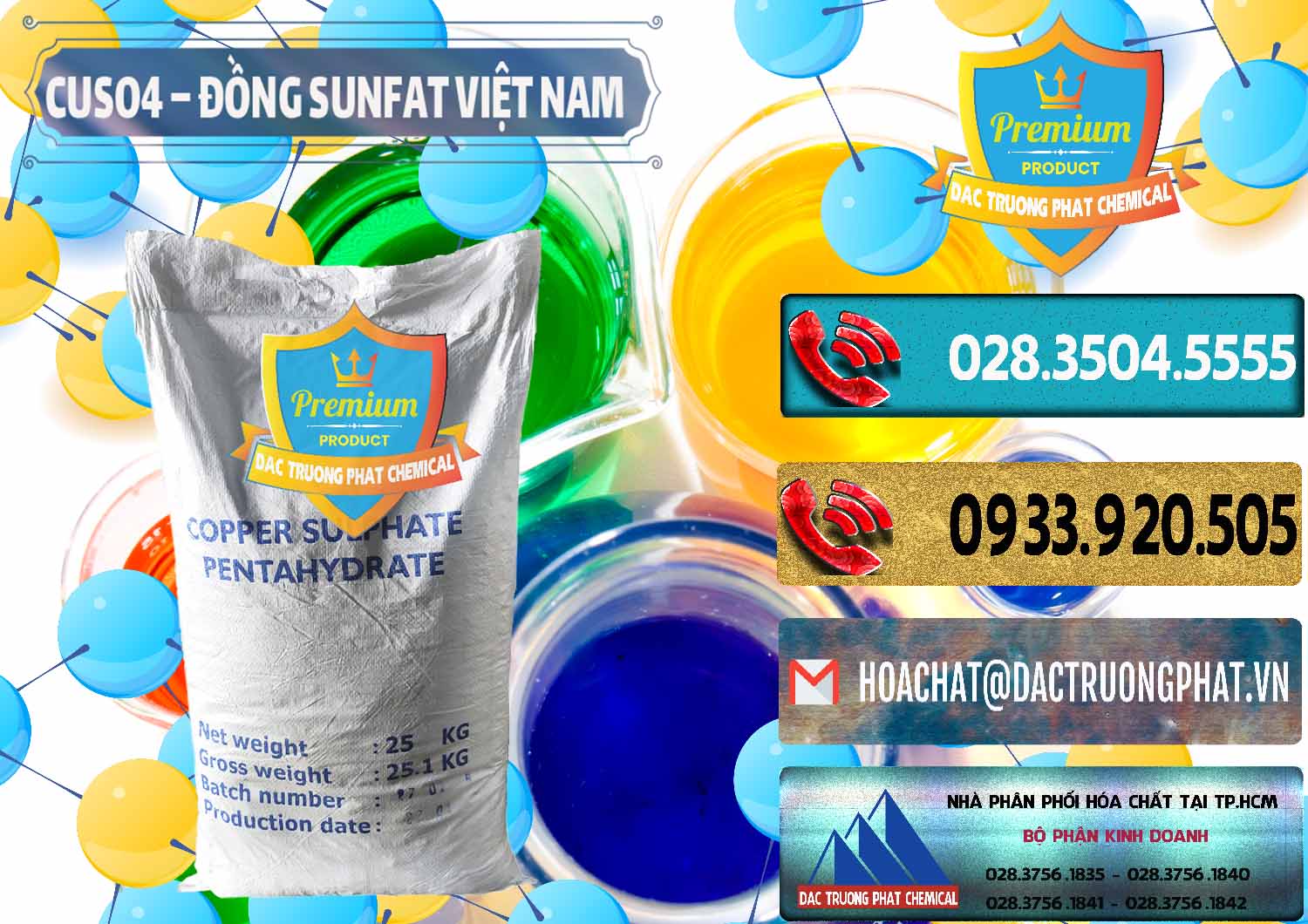 Nơi chuyên bán _ cung cấp CuSO4 – Đồng Sunfat Dạng Bột Việt Nam - 0196 - Đơn vị chuyên bán & cung cấp hóa chất tại TP.HCM - hoachatdetnhuom.com